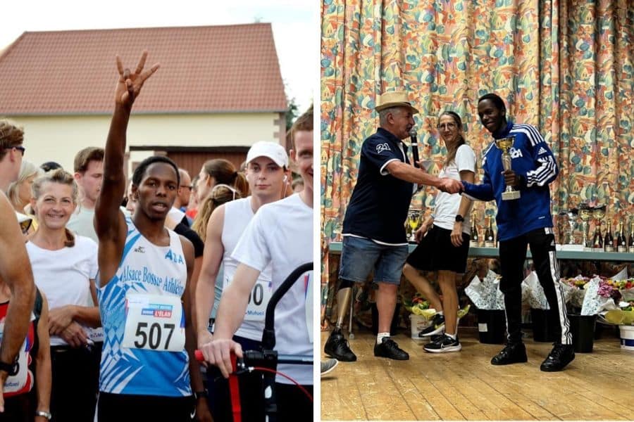 Mamadou Diallo qui remporte la première place junior de la 43ème édition des courses de Waldo